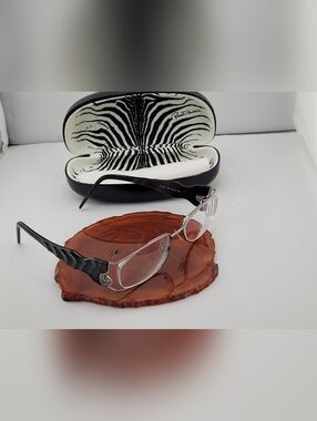 Authentic Roberto Cavalli Alia 277 F53 Glasses Frame Black Silver 54-17-135 Y2K